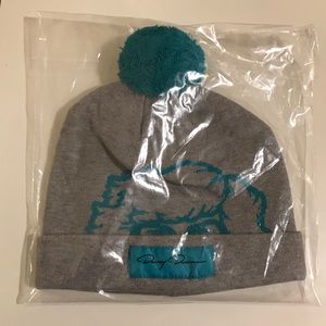Danny Duncan Grey/Turquoise Winter Beanie New